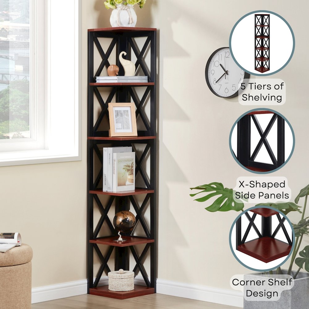 Oxford 5 Tier Corner Bookcase