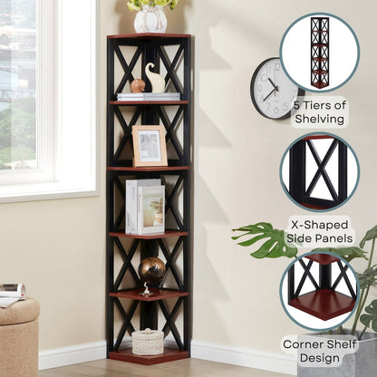 Oxford 5 Tier Corner Bookcase