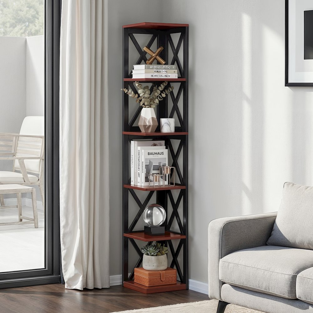 Oxford 5 Tier Corner Bookcase