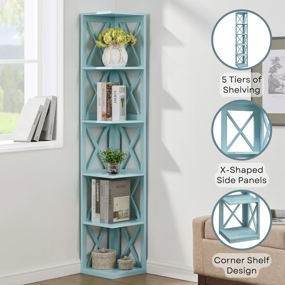 Oxford 5 Tier Corner Bookcase