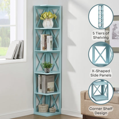 Oxford 5 Tier Corner Bookcase