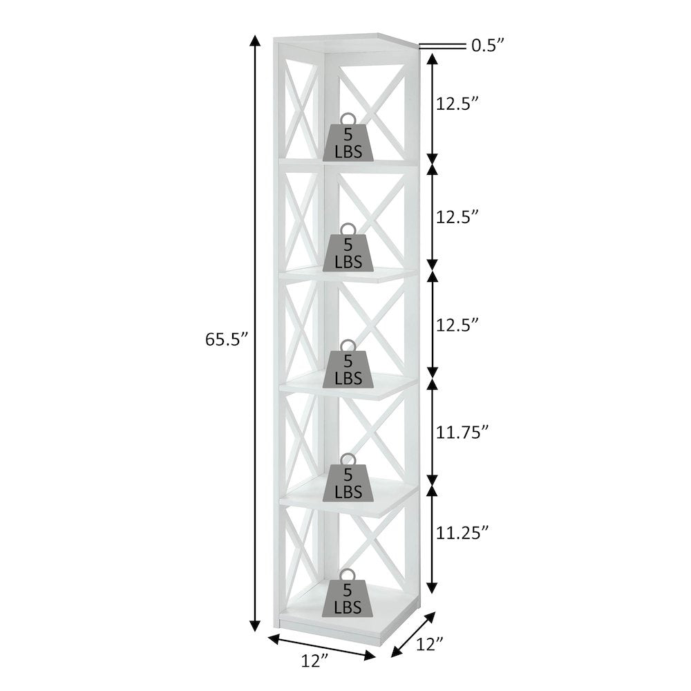 Oxford 5 Tier Corner Bookcase