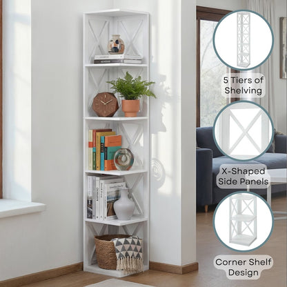 Oxford 5 Tier Corner Bookcase