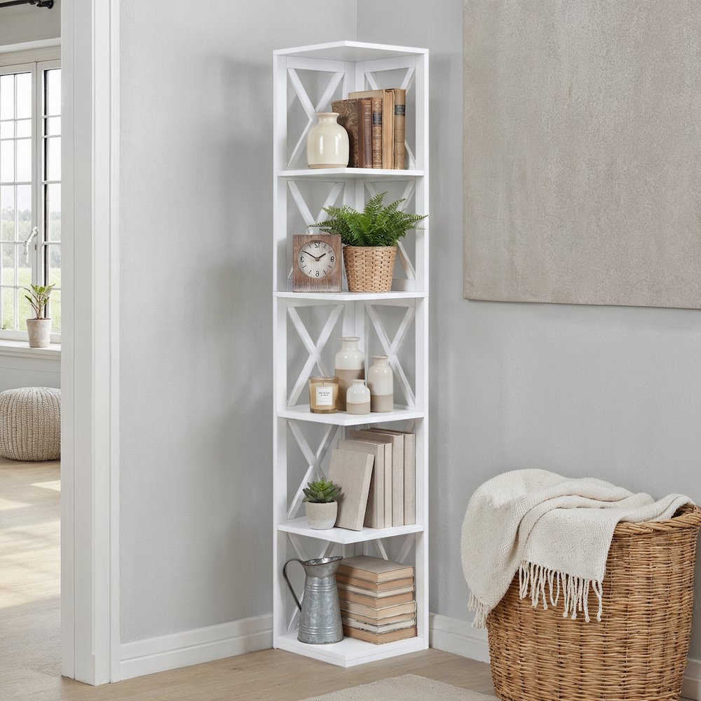 Oxford 5 Tier Corner Bookcase