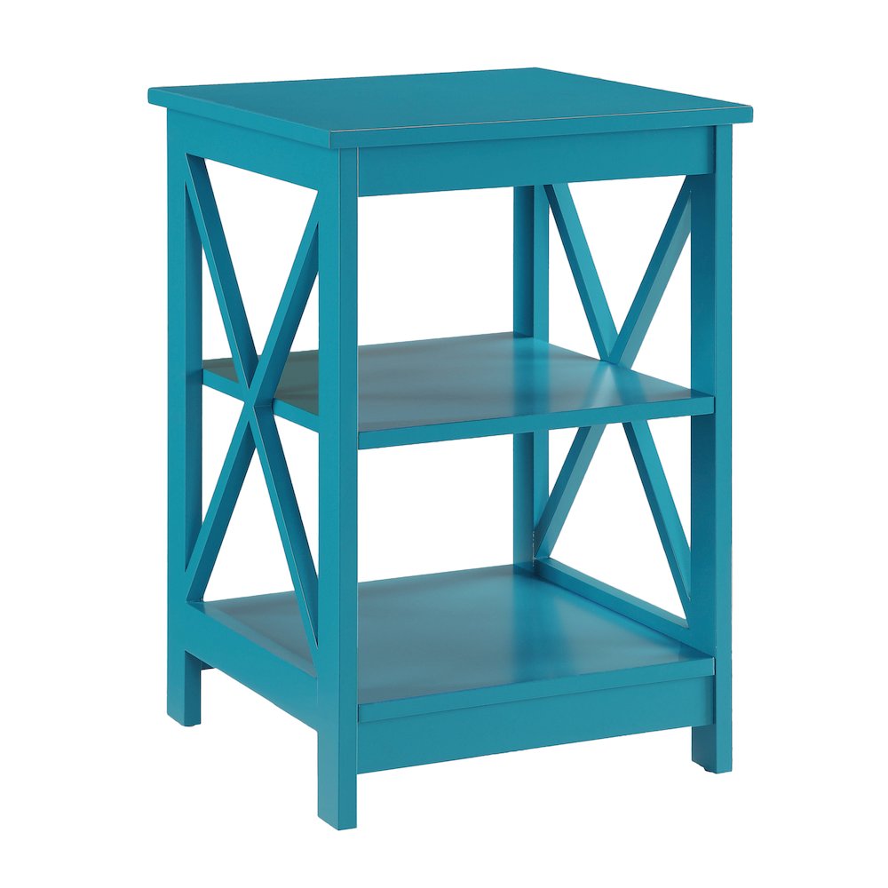 Oxford End Table with Shelves Blue