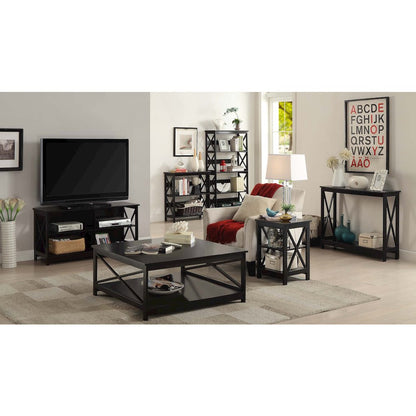 Oxford End Table with Shelves Black