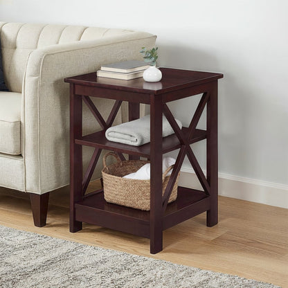 Oxford End Table with Shelves Espresso