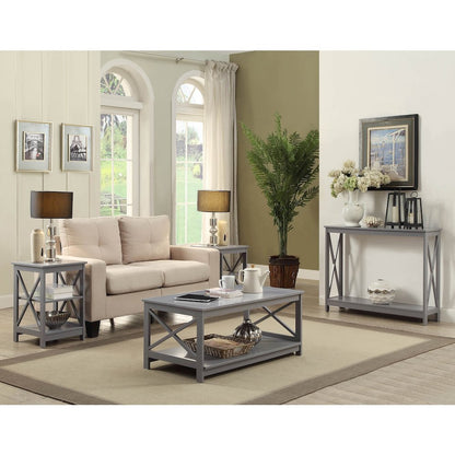Oxford End Table with Shelves Gray