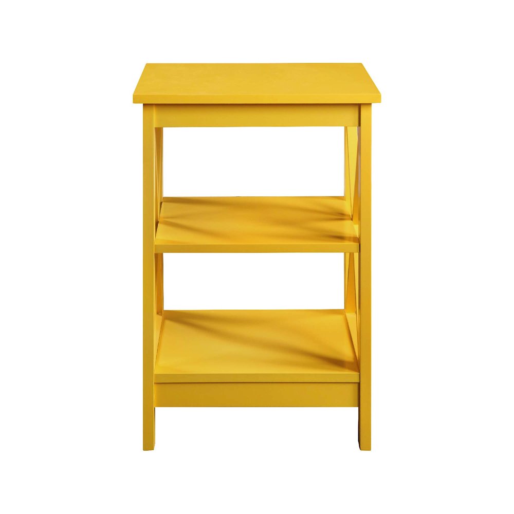 Oxford End Table with Shelves Yellow