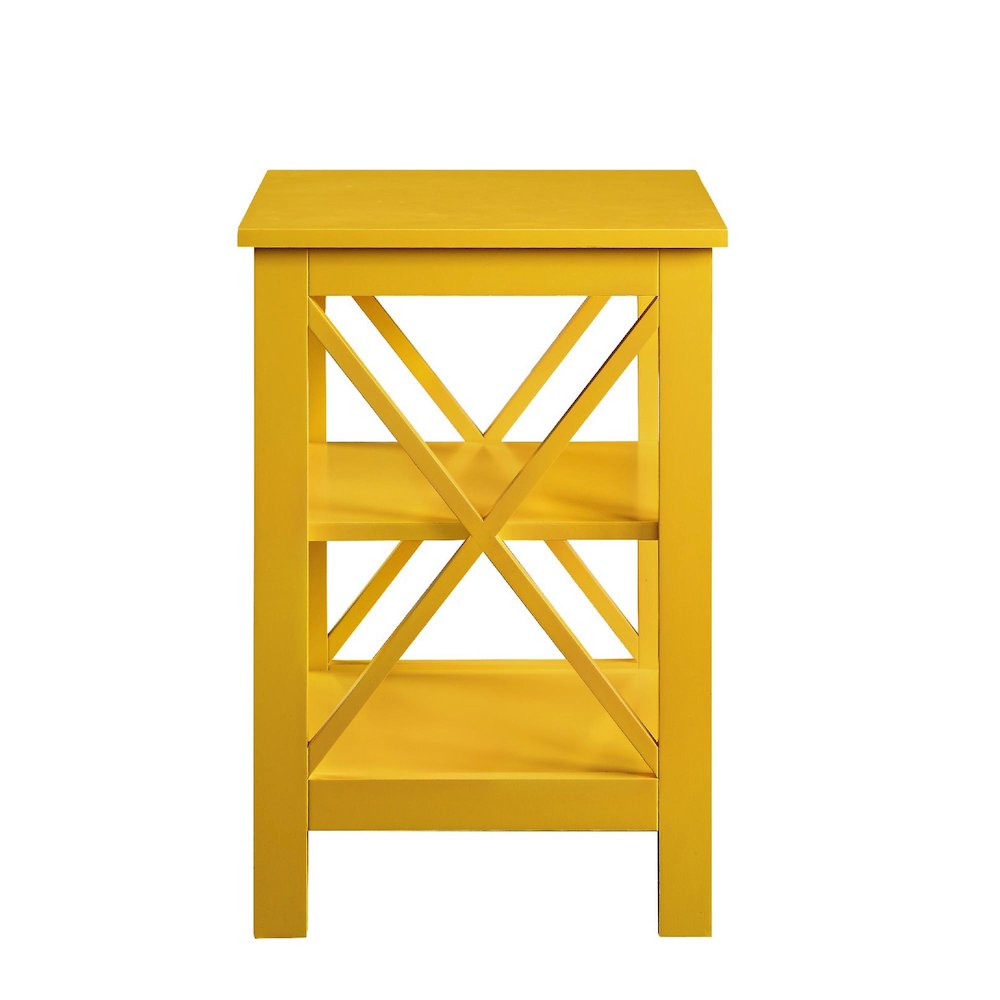 Oxford End Table with Shelves Yellow