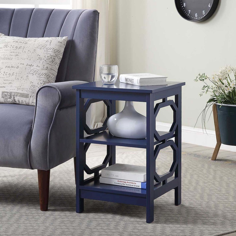 Omega End Table, Cobalt Blue