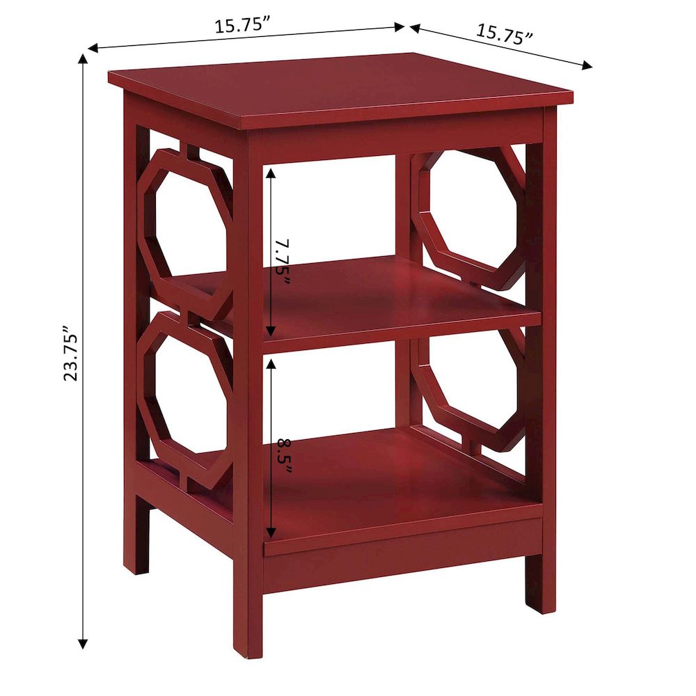 Omega End Table, Cranberry Red