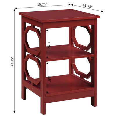 Omega End Table, Cranberry Red