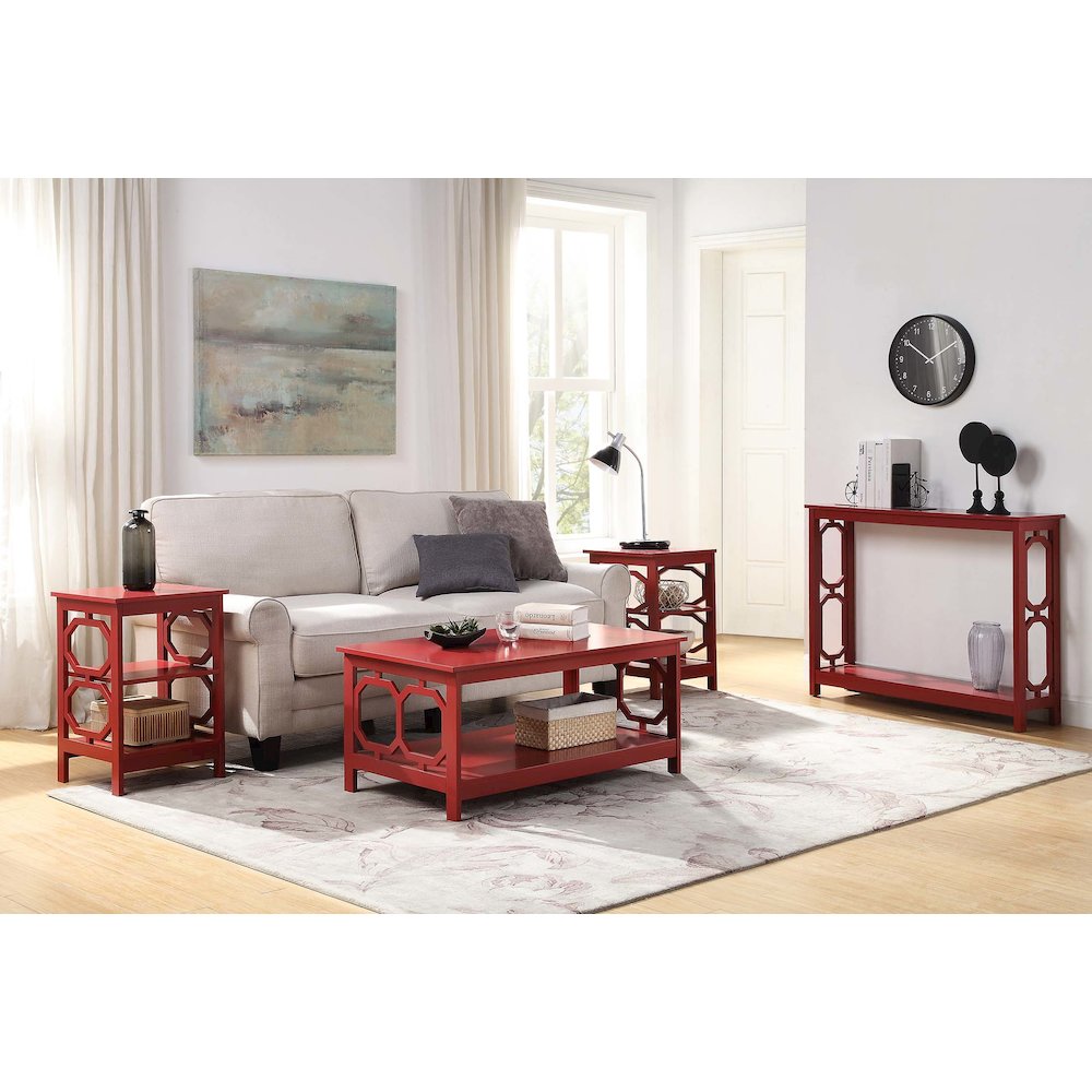 Omega End Table, Cranberry Red