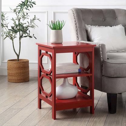 Omega End Table, Cranberry Red