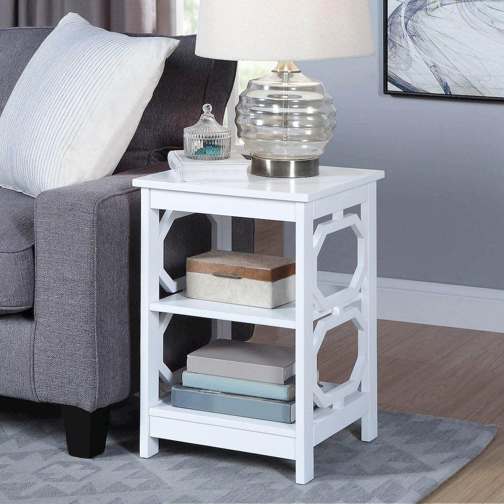 Omega End Table with Shelves