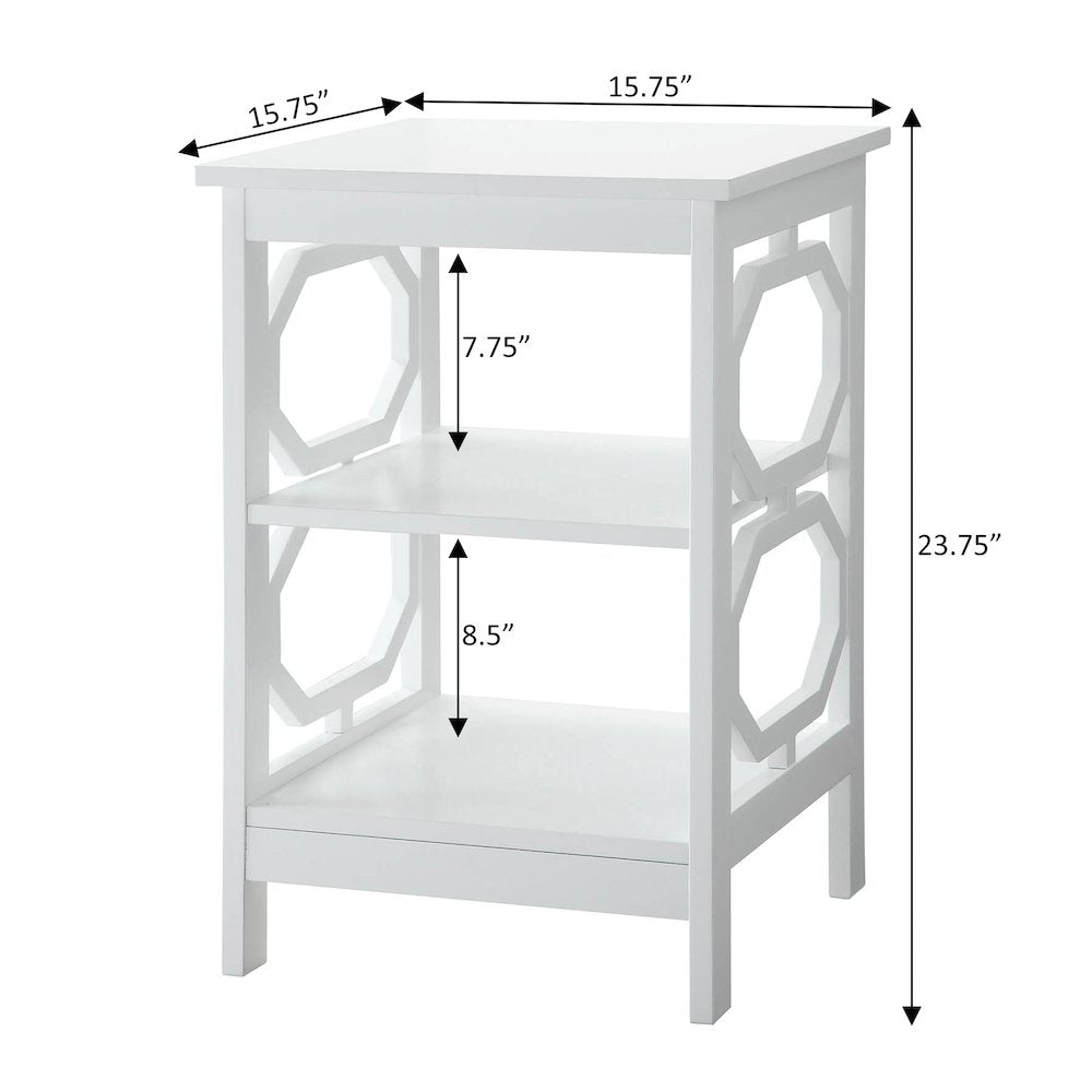 Omega End Table with Shelves
