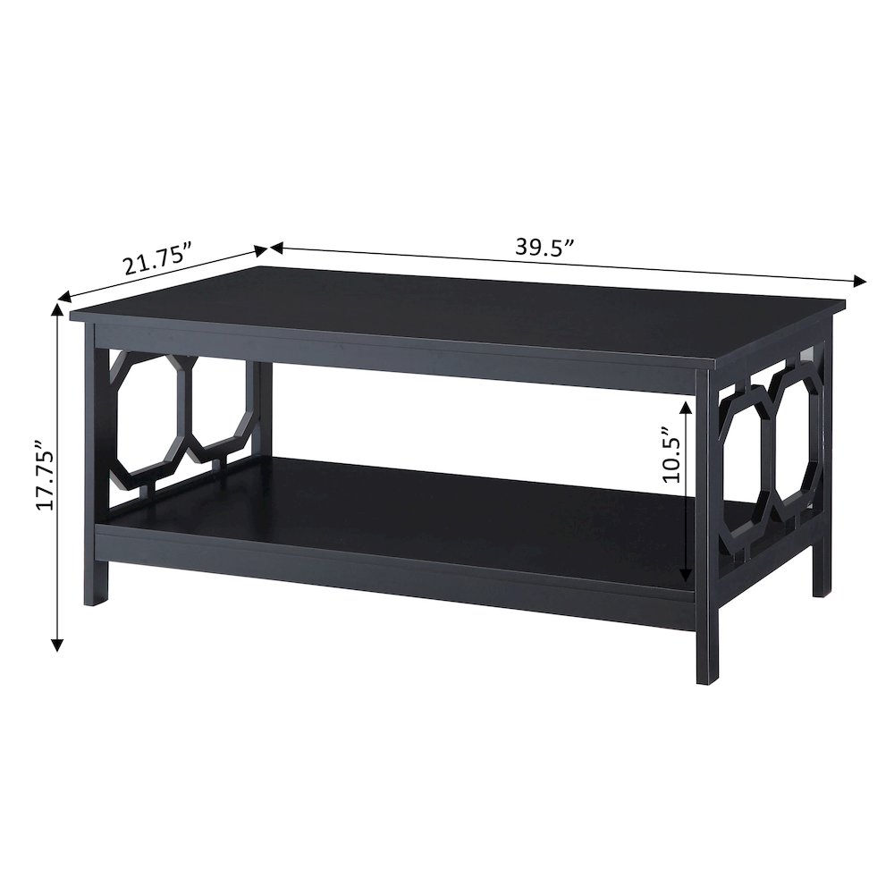 Omega Coffee Table with Shelf Black