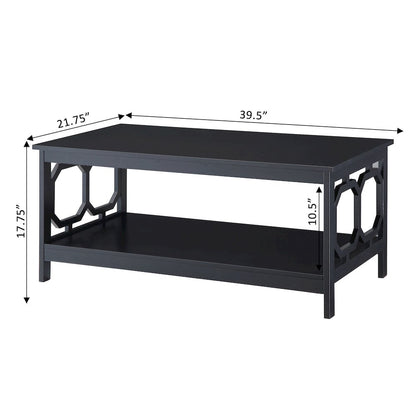 Omega Coffee Table with Shelf Black