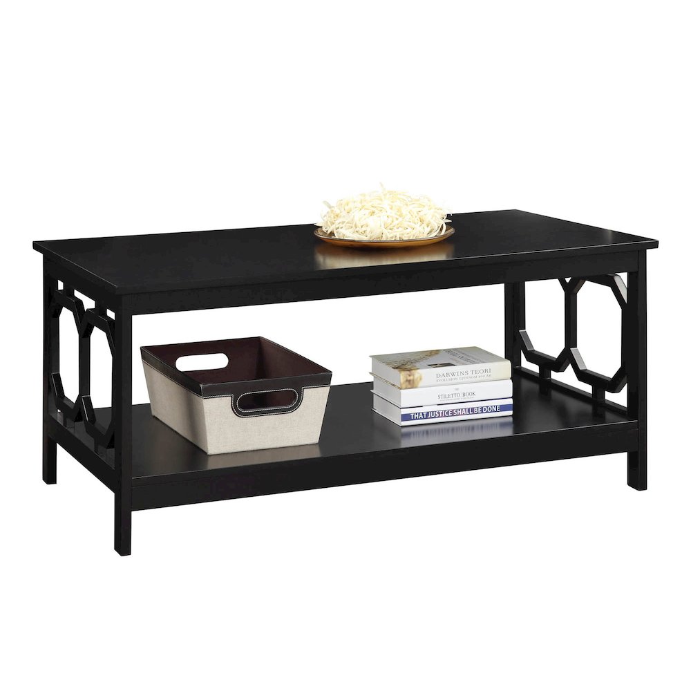 Omega Coffee Table with Shelf Black