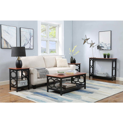 Omega Coffee Table with Shelf Cherry/Black