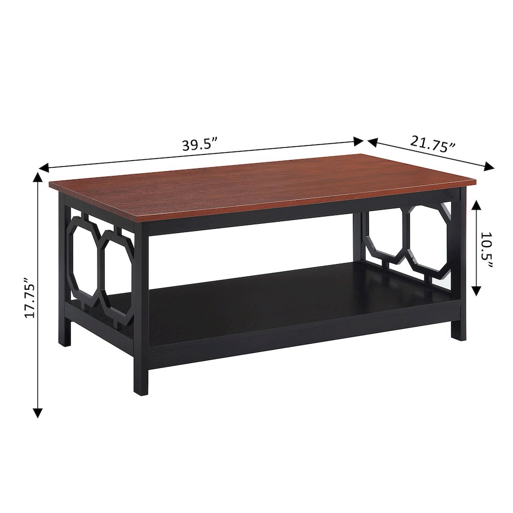 Omega Coffee Table with Shelf Cherry/Black