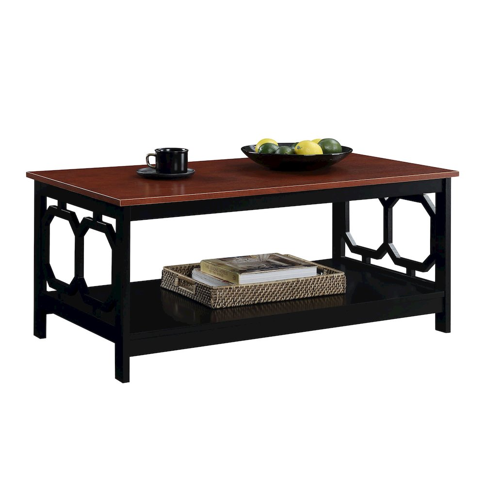 Omega Coffee Table with Shelf Cherry/Black