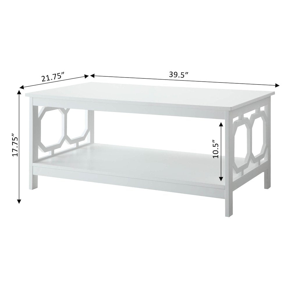 Omega Coffee Table with Shelf White