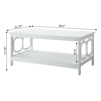 Omega Coffee Table with Shelf White