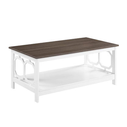 Omega Coffee Table with Shelf Driftwood/White