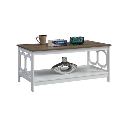 Omega Coffee Table with Shelf Driftwood/White