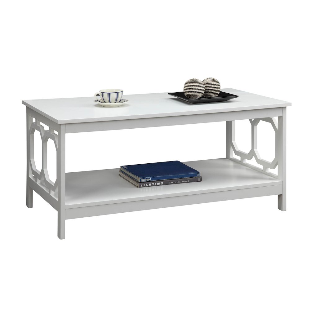 Omega Coffee Table with Shelf White