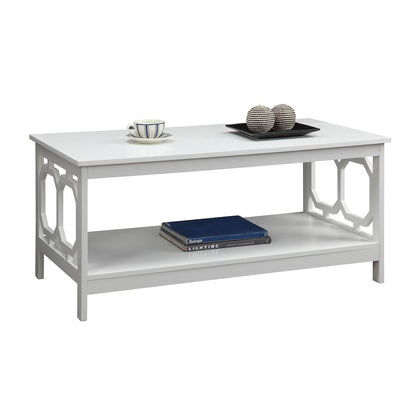 Omega Coffee Table with Shelf White