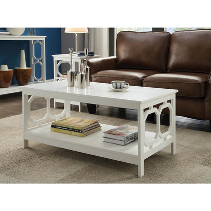 Omega Coffee Table with Shelf White