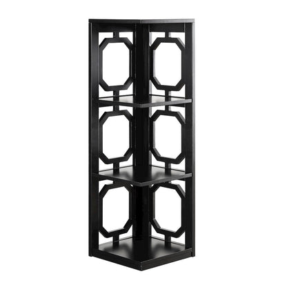 Omega 3 Tier Corner Bookcase, Black