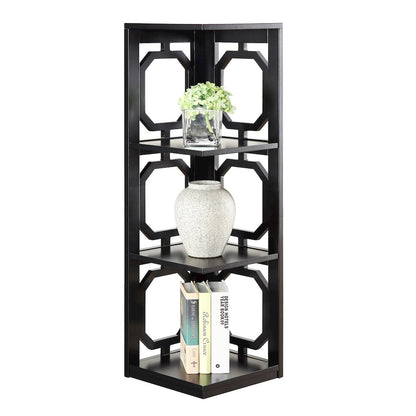 Omega 3 Tier Corner Bookcase, Black