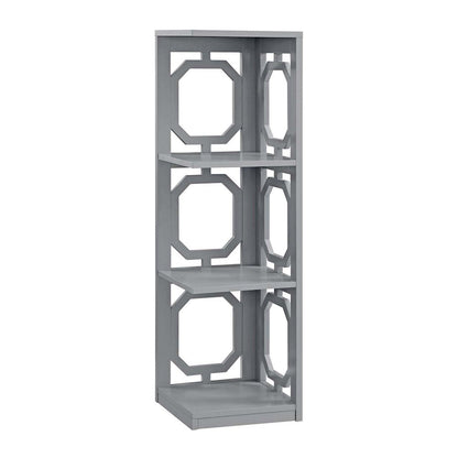 Omega 3 Tier Corner Bookcase, Gray