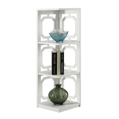 Omega 3 Tier Corner Bookcase, White