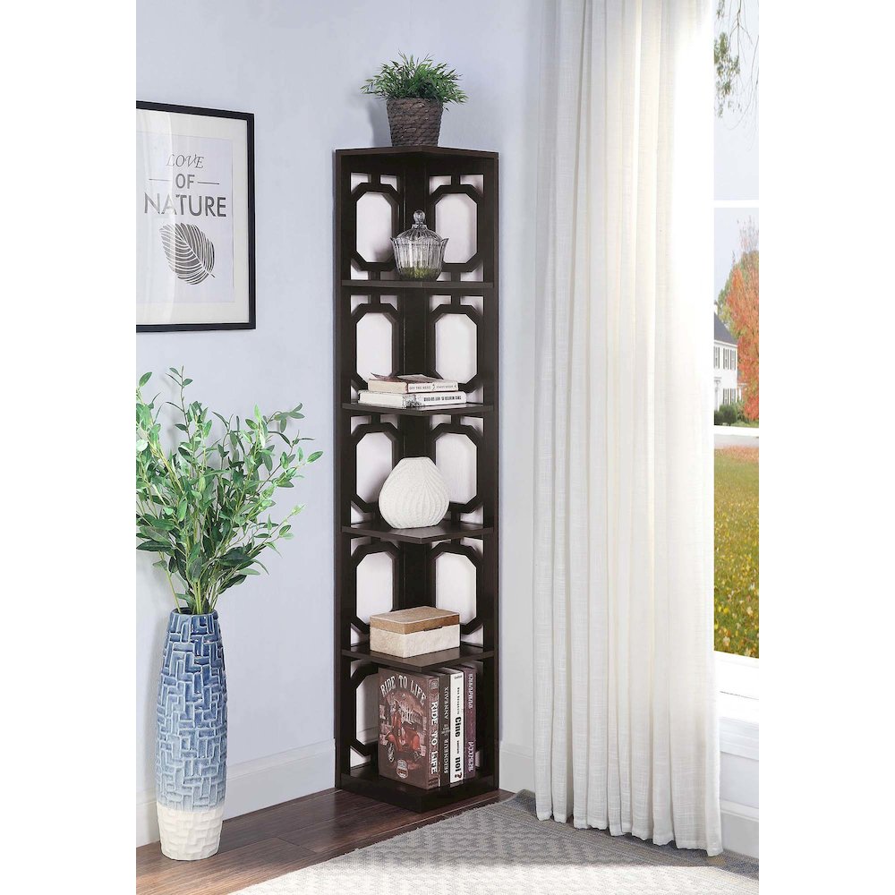 Omega 5 Tier Corner Bookcase