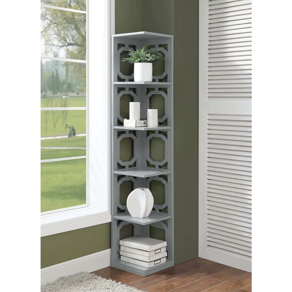 Omega 5 Tier Corner Bookcase