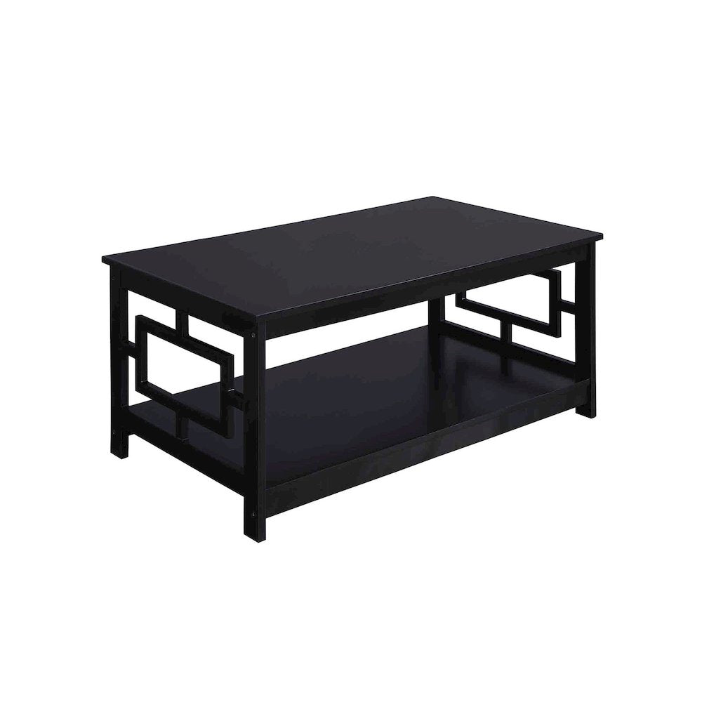Town Square Coffee Table with Shelf, Black