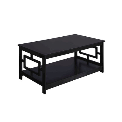 Town Square Coffee Table with Shelf, Black