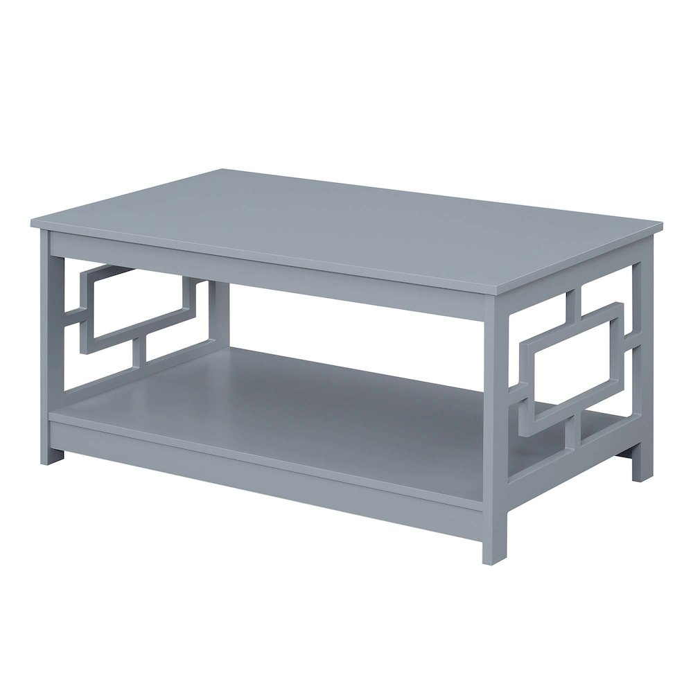 Town Square Coffee Table with Shelf, Gray