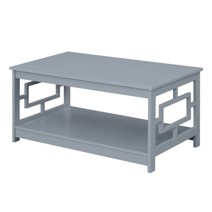 Town Square Coffee Table with Shelf, Gray