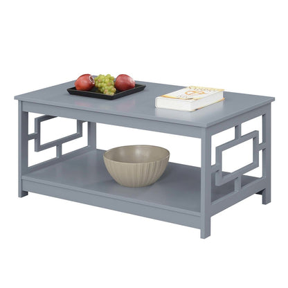 Town Square Coffee Table with Shelf, Gray