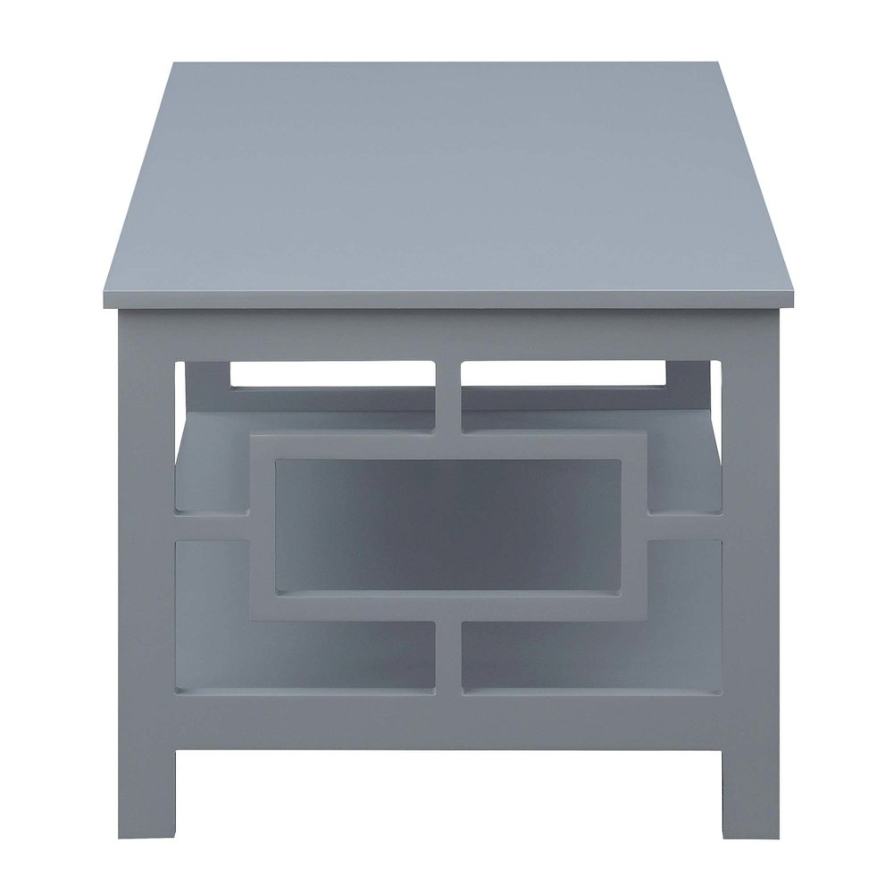 Town Square Coffee Table with Shelf, Gray