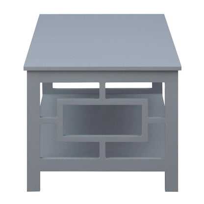 Town Square Coffee Table with Shelf, Gray
