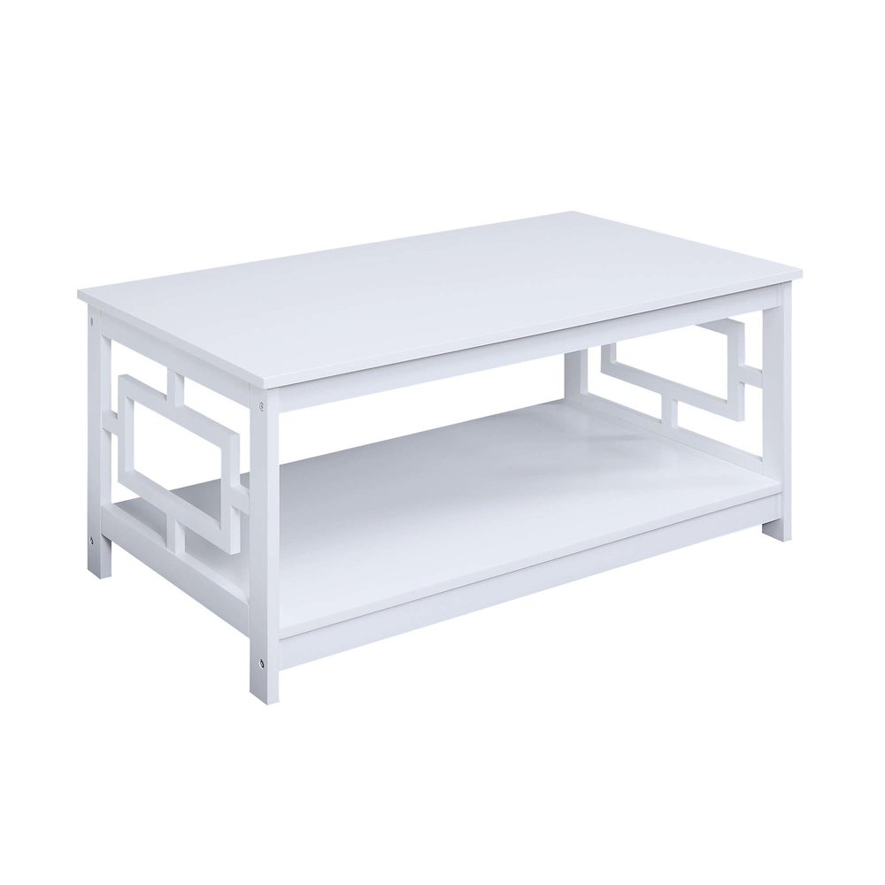Town Square Coffee Table with Shelf, White