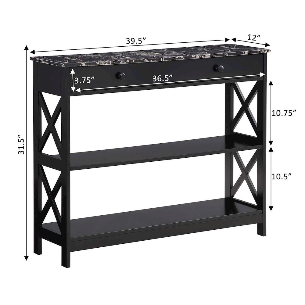Oxford 1 Drawer Console Table with Shelves