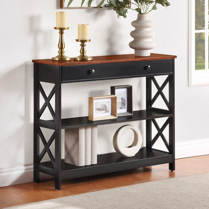 Oxford 1 Drawer Console Table with Shelves